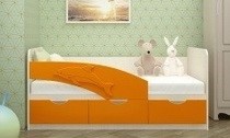 Детская кровать Дельфин Цвет оранжевый Мебельная фабрика Олмеко