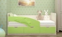 Детская кровать Дельфин Цвет эвкалипт Мебельная фабрика Олмеко