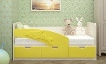 Детская кровать Дельфин Цвет жёлтый Мебельная фабрика Олмеко