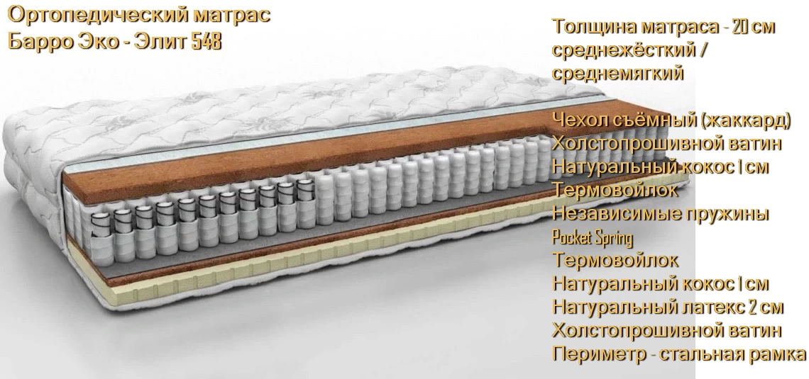 Матрас Барро Эко Элит 548 купить в Минске недорого
