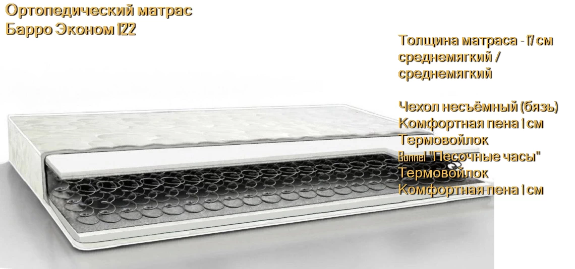 Матрас Барро Эконом 122 купить в Минске недорого