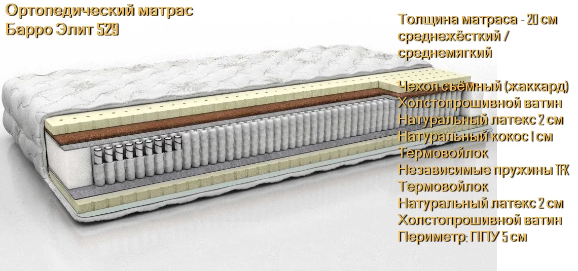 Матрас Барро Элит 529 купить в Минске недорого