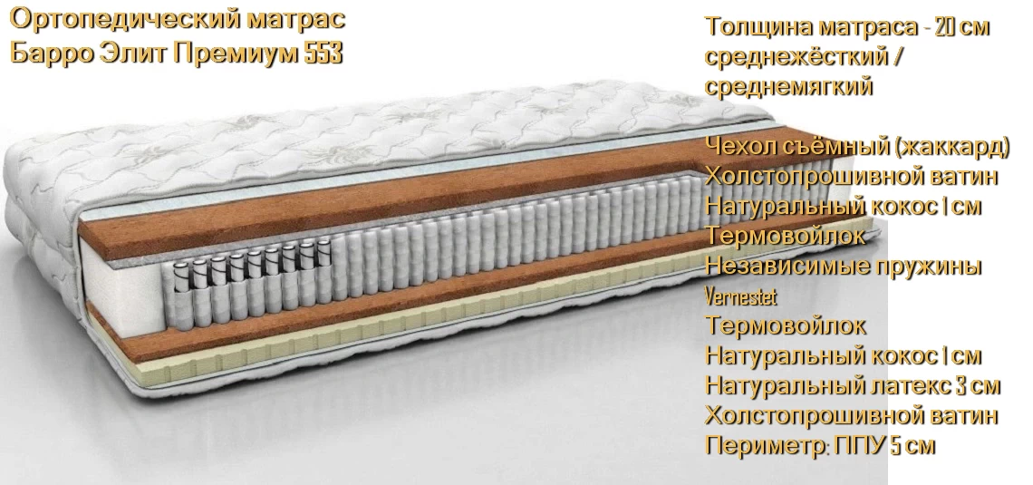 Матрас Барро Элит Премиум 553 купить в Минске недорого