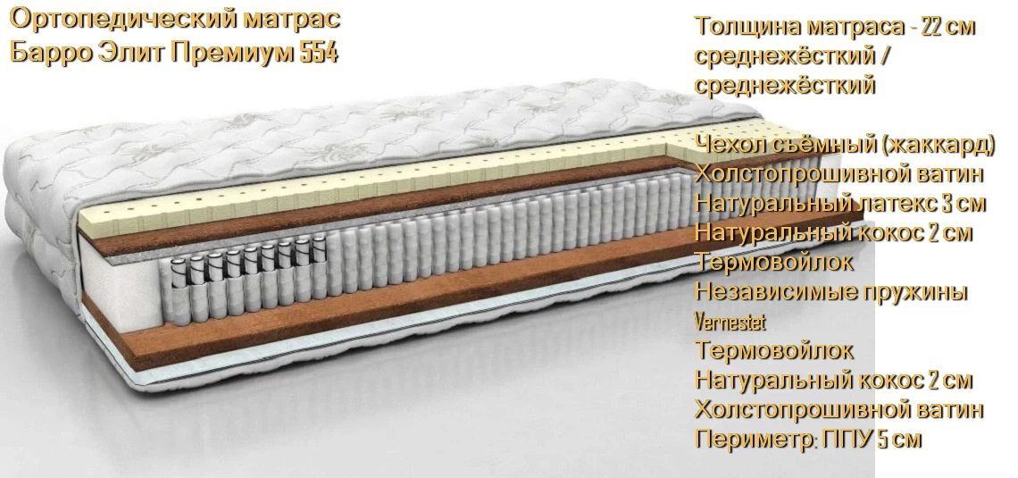 Матрас Барро Элит Премиум 554 купить в Минске недорого