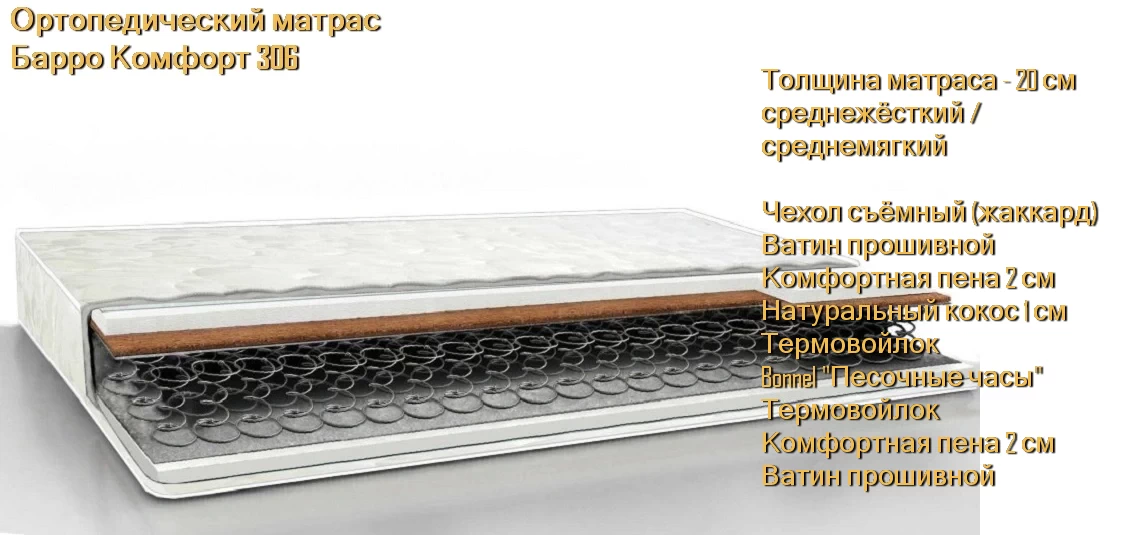 Матрас Барро Комфорт 306 купить в Минске недорого