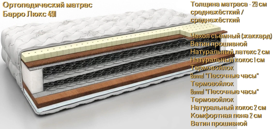 Матрас Барро Люкс 491 купить в Минске недорого