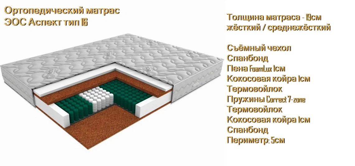 Матрас ЭОС Аспект 16 купить в Минске недорого
