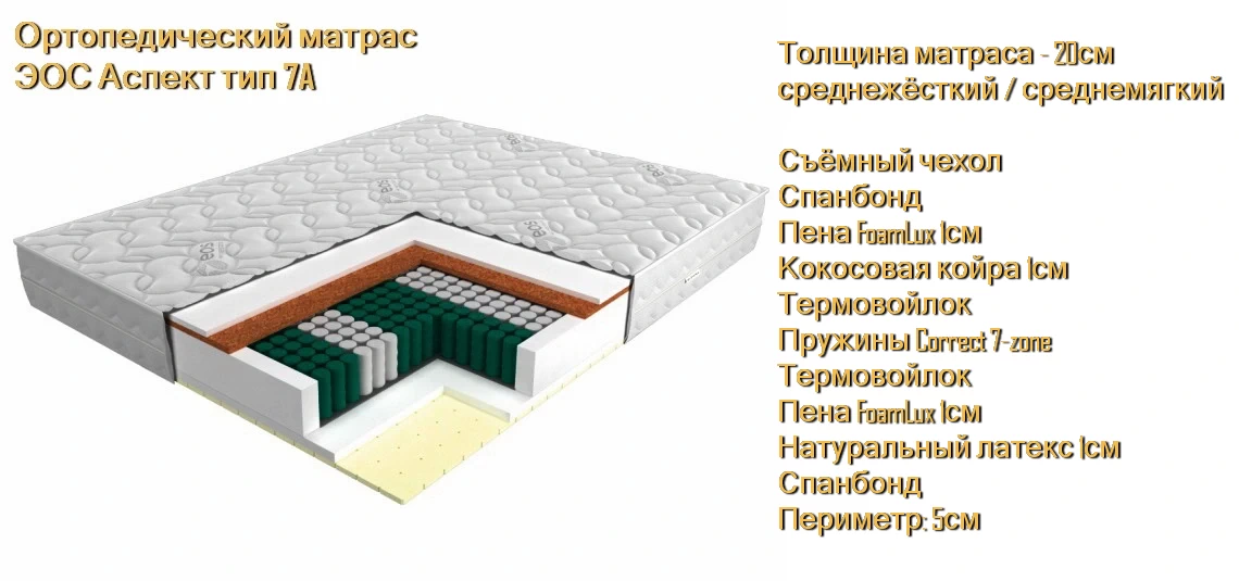 Матрас ЭОС Аспект 7А купить в Минске недорого