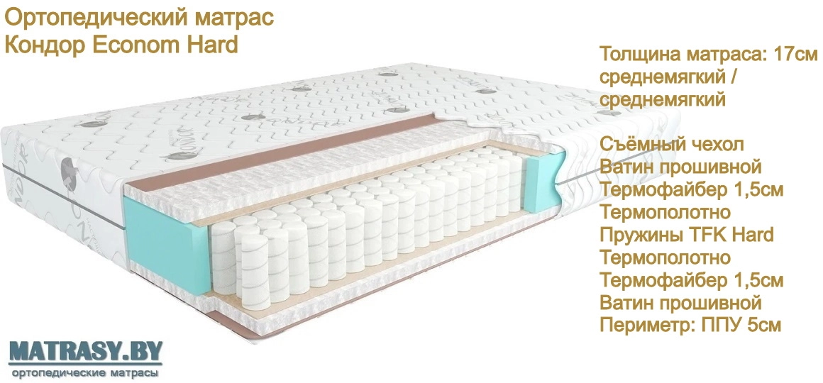 Матрас Кондор Econom Hard купить в Сморгони недорого